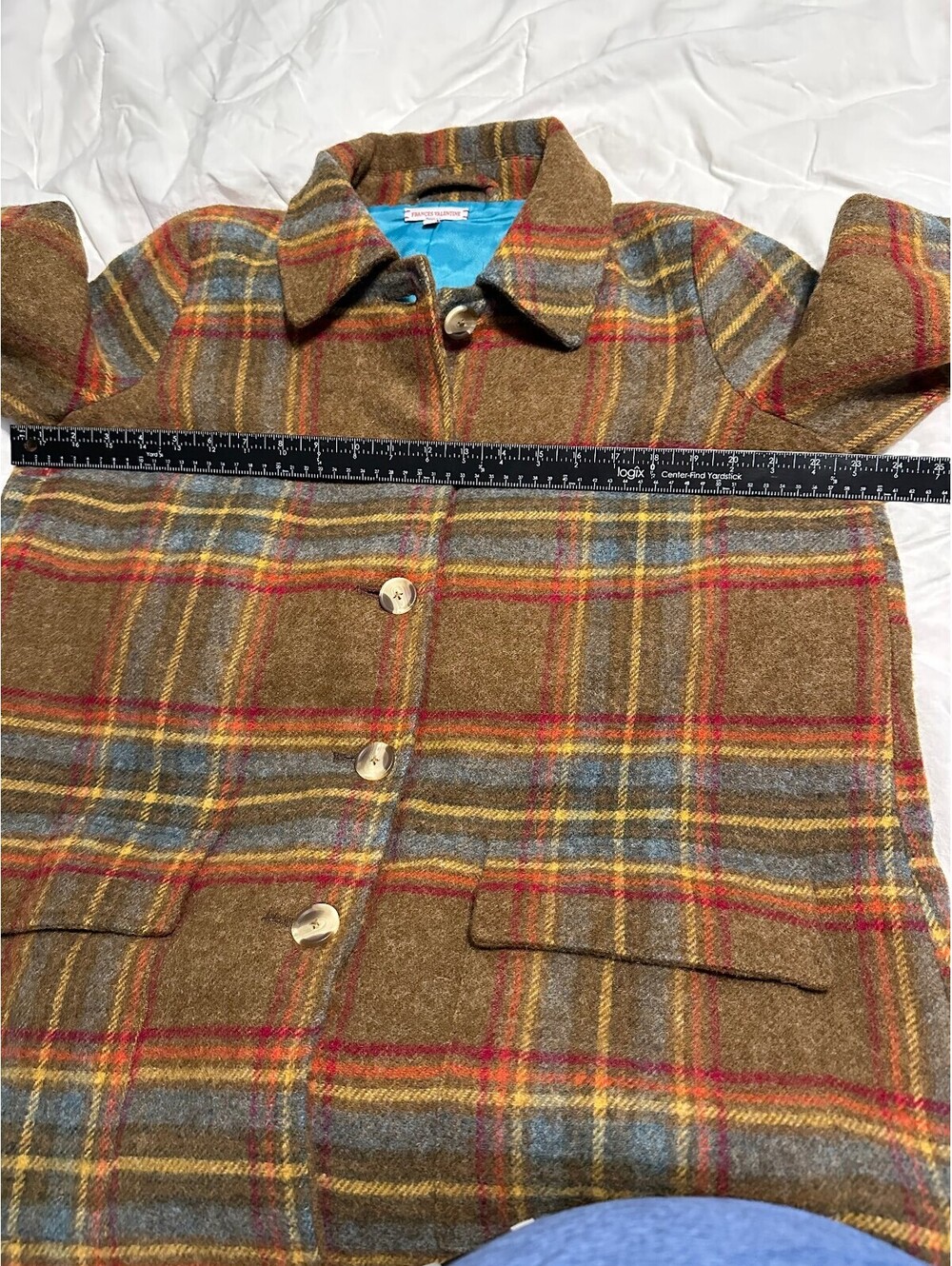 Frances Valentine Wool Plaid Andrews Plaid Barn Jacket Coat EUC Size Medium - Picture 6 of 8